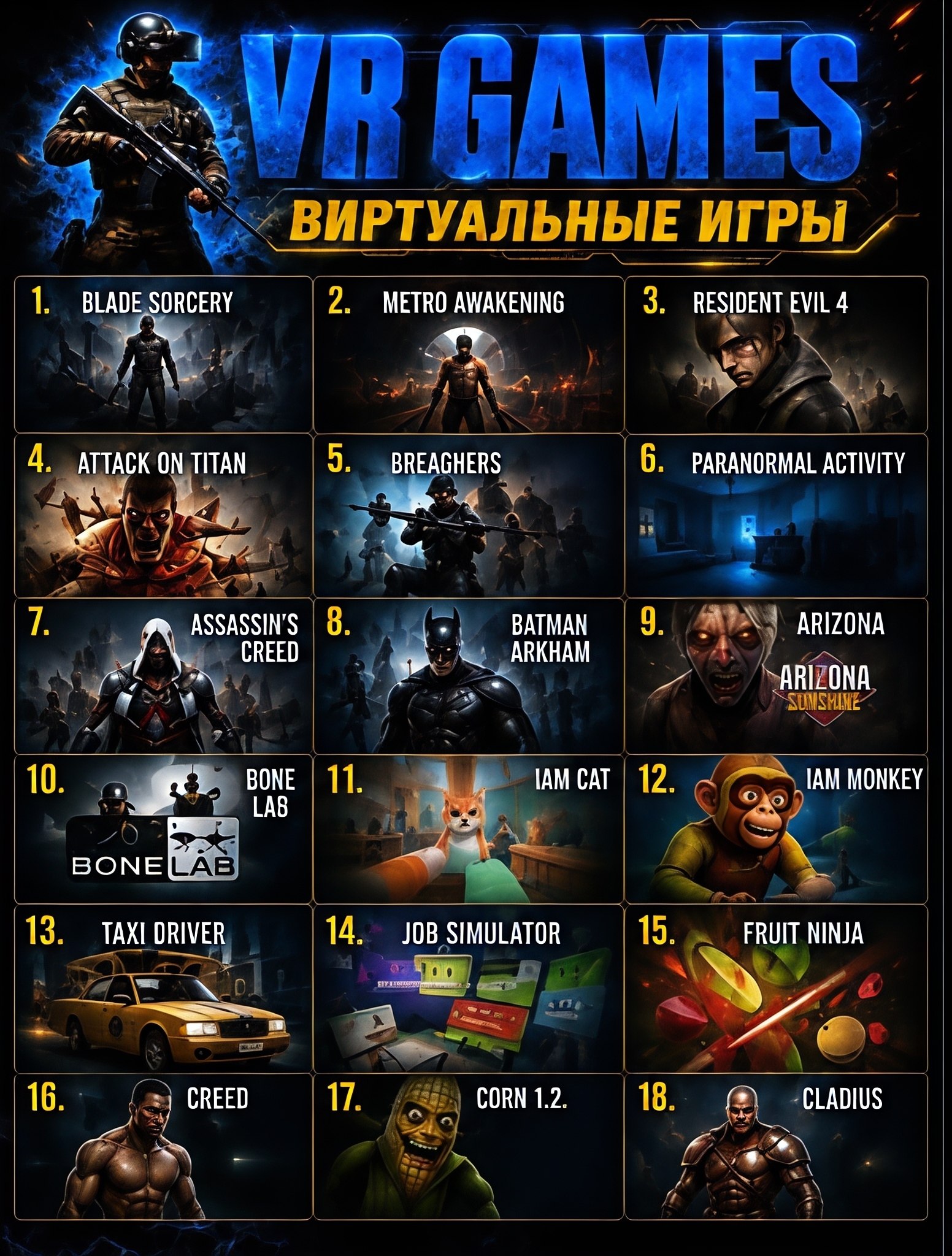 Каталог VR Games: игры с 1 по 18
